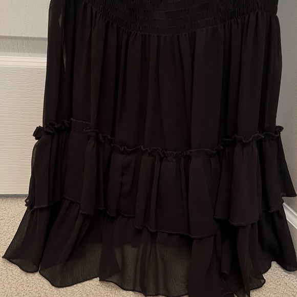ZARA | Black Sleeveless Ruffled Tulle Mini Dress - Picture 7 of 7